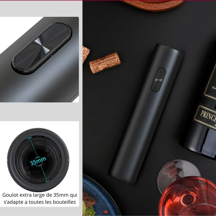 Tire-Bouchon Automatique avec Coupe-Capsule – Pour Cuisine, Bar, Fêtes à Domicile et Amateurs de Vin